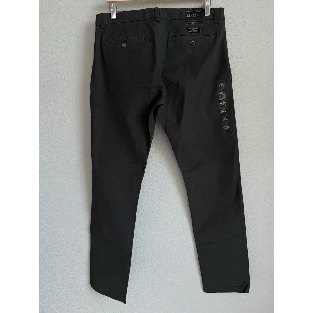 Banana Republic Pants Mens Size 33x32 Flint Gray Fulton Stretch Chino Office NEW